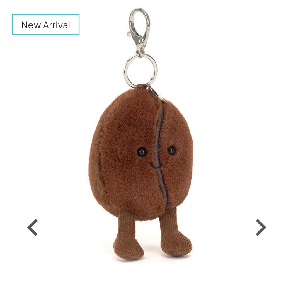 Jellycat Amuseables Coffee Bean Bag Charm BNWT